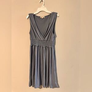 Moa Moa slate blue Pleated Wrap Sundress, size large